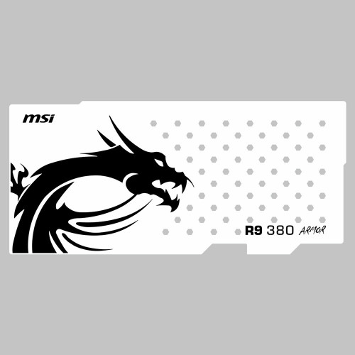 Msi R9 380 Armor | Gpu Backplate (White) | ColdZero